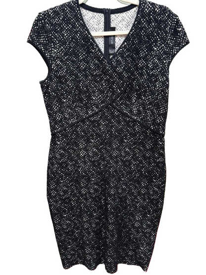 St. John Stylish Black Dress with Textured Pattern-DRESS-Gazelle Fashion and Style