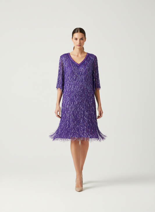 Purple Sequined Dress-DRESS-Gazelle Fashion and Style