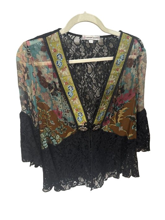 Spencer Alexis Floral Lace Kimono Top-TOPS-Gazelle Fashion and Style