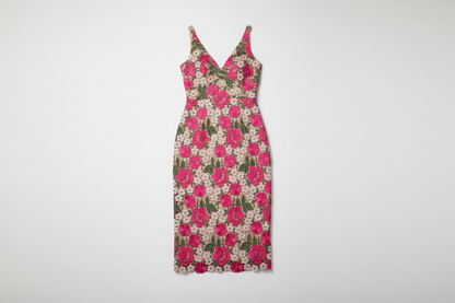 Dress the Population Floral Embroidered Midi Dress-DRESS-Gazelle Fashion and Style