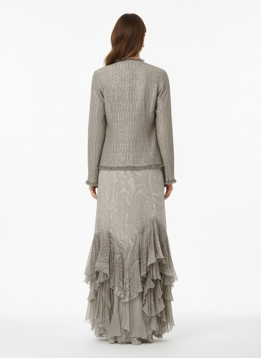 Komarov Ruched Maxi Dress with Jacket Two Piece Set-SETS-Gazelle Fashion and Style