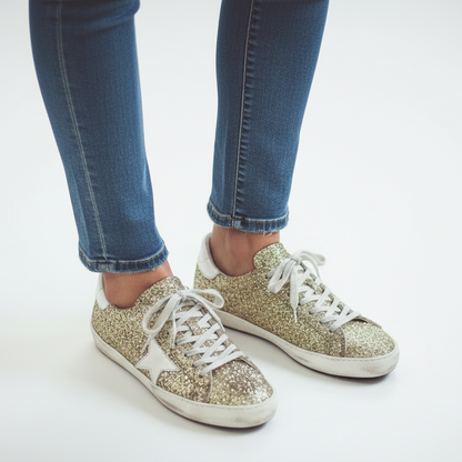 Koio Glittering Gold Capri Sneakers-SNEAKER-Gazelle Fashion and Style