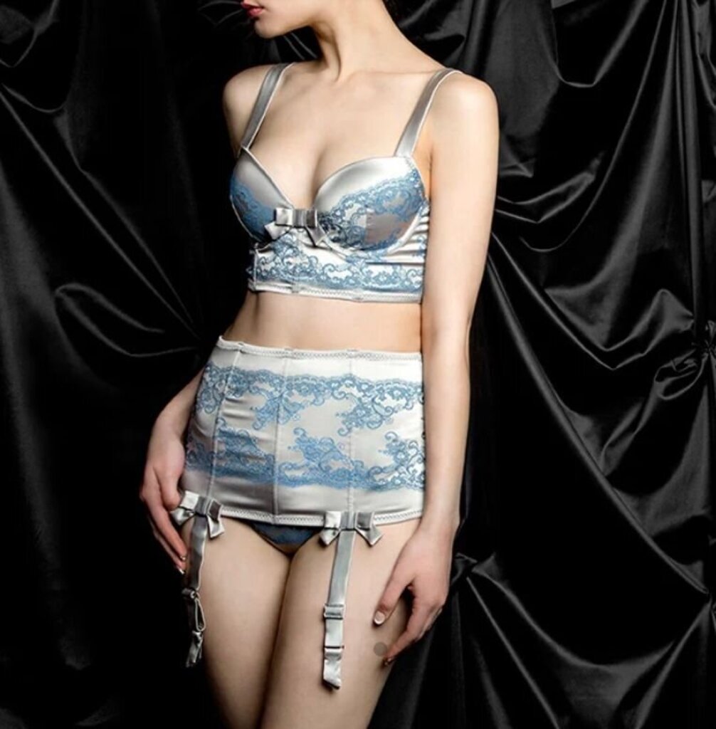 Tragic Kiss Satin Lace Lingerie Set-SETS-Gazelle Fashion and Style