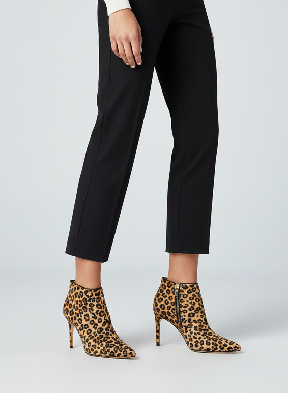Footcandy Leopard Print High Heeled Booties-SHOES-Gazelle Fashion and Style