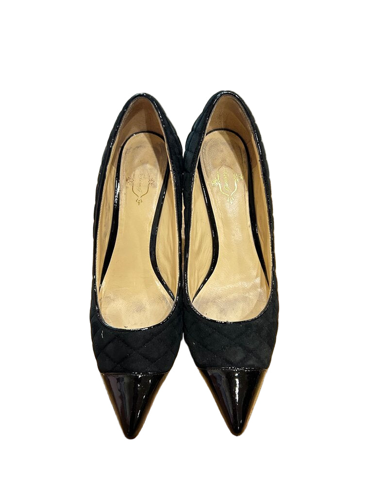 Footcandy Black Quilted Pointed Toe Heels-SHOES-Gazelle Fashion and Style