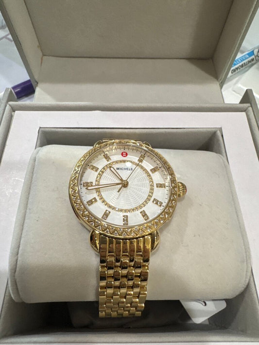 MICHELE Gold Diamond Watch-WATCH-gold-Used-Gazelle Fashion and Style