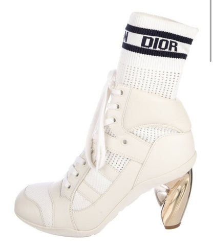 Christian Dior Leather Printed Lace-Up Boots-SHOES-Gazelle Fashion and Style