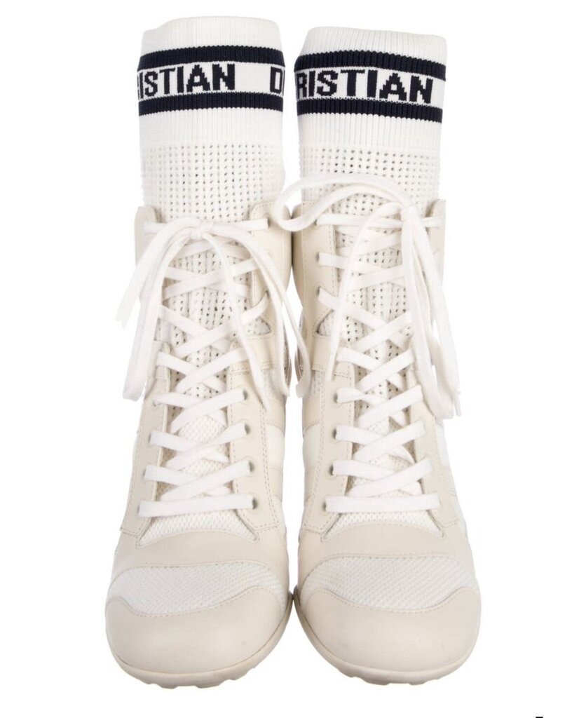 Christian Dior Leather Printed Lace-Up Boots-SHOES-Gazelle Fashion and Style