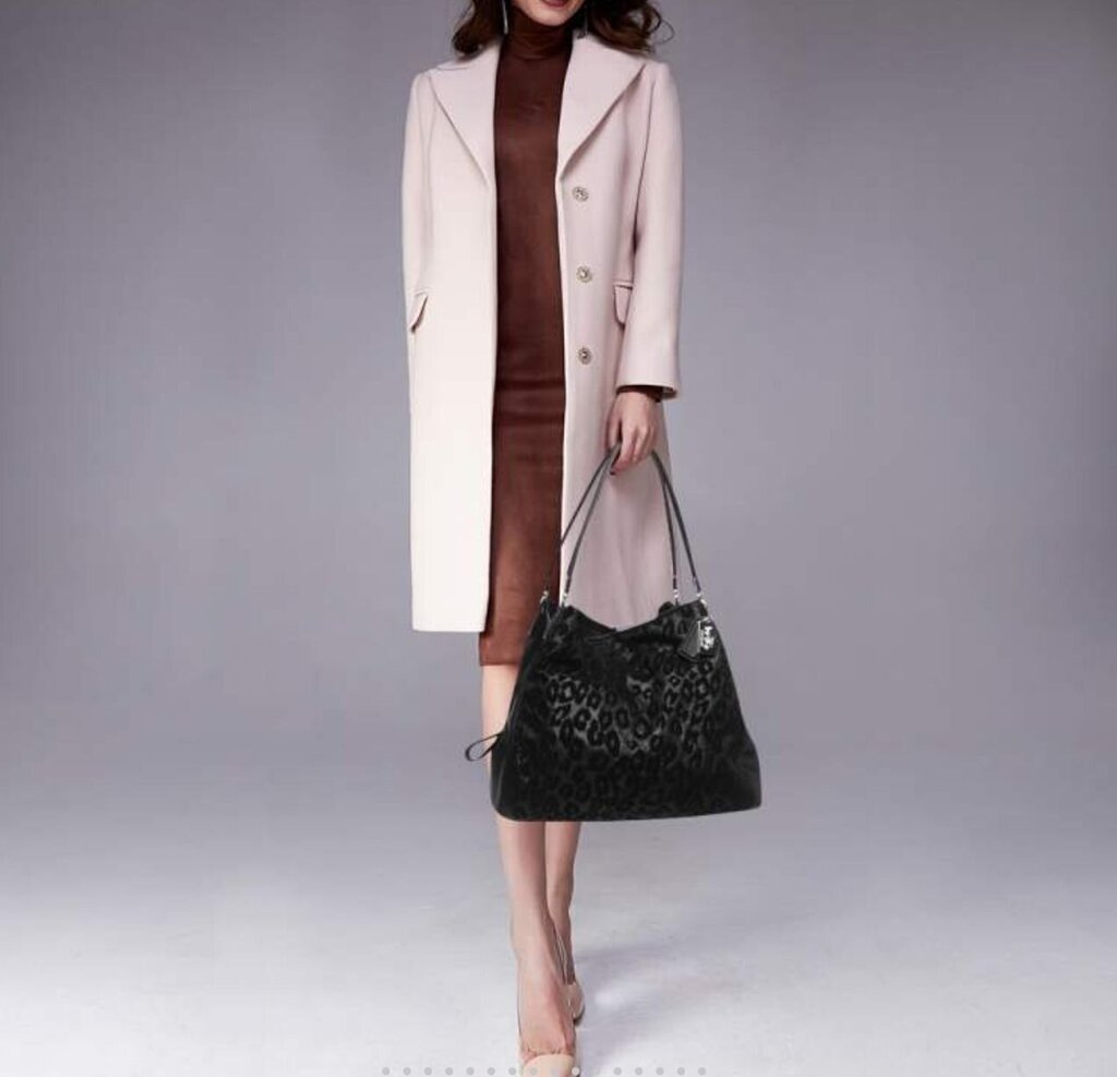 Coach Black Leopard Print Leather and Fabric Edie Handbag-HANDBAGS-Gazelle Fashion and Style