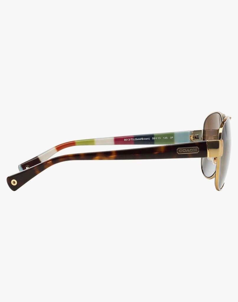 Coach Gold and Brown Aviator Sunglasses-SUNGLASSES-Gazelle Fashion and Style