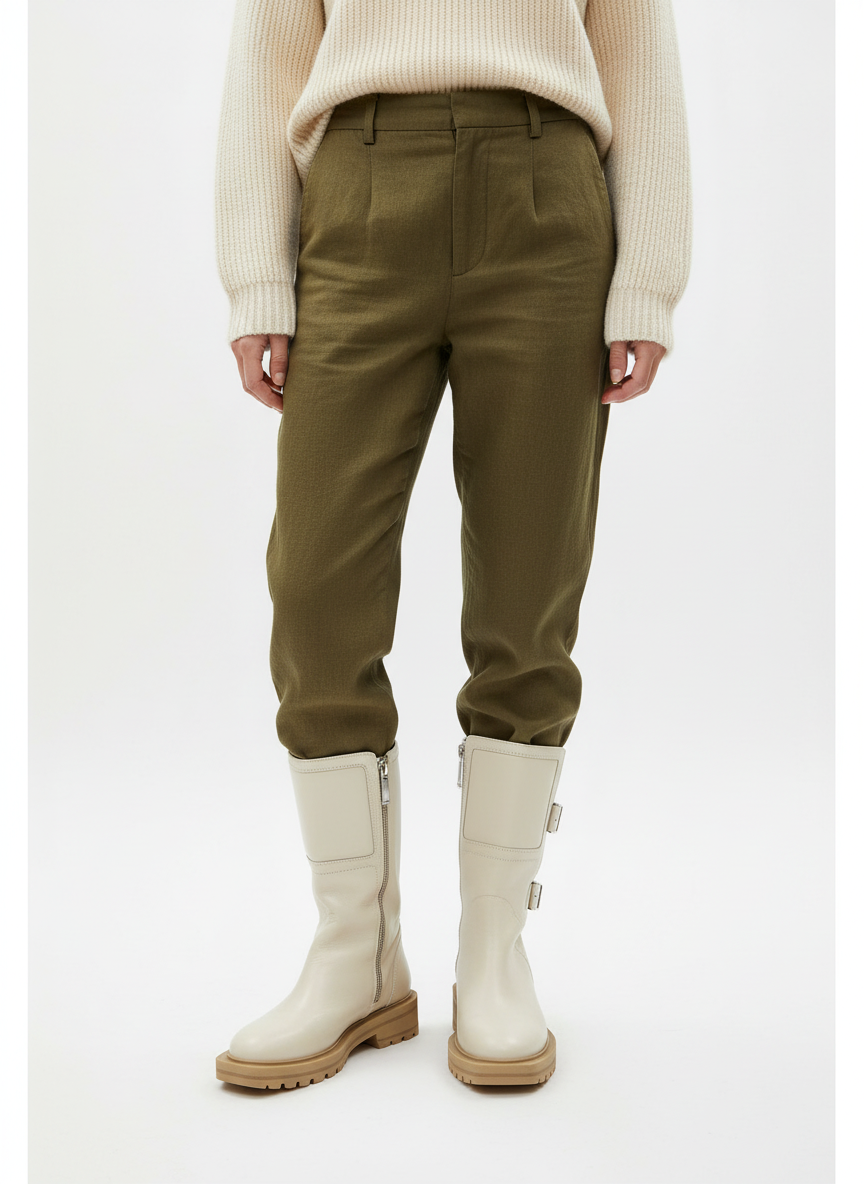 Tamara Mellon Cream Leather Moto Boots $285-BOOT-Gazelle Fashion and Style