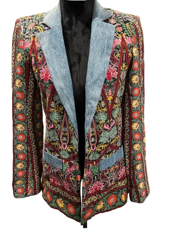 Alice + Olivia Floral Pattern Blazer-BLAZER-Gazelle Fashion and Style