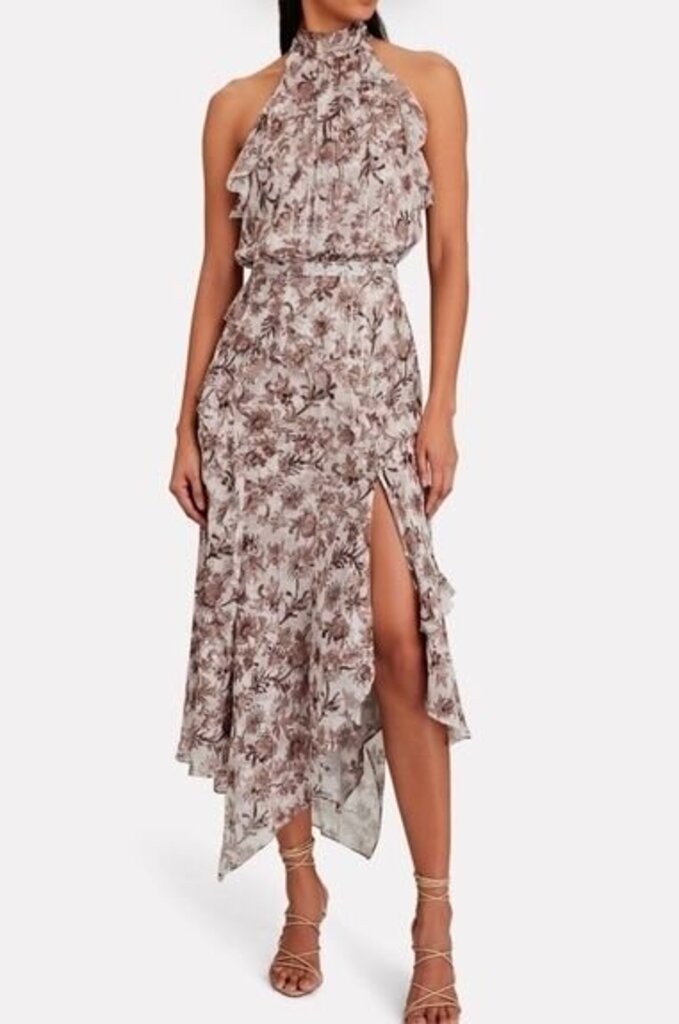 Veronica Beard Floral Midi Dress-DRESS-4-Tan-Used-Gazelle Fashion and Style