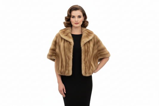 Kaisers Custom Made Fur Shrug-JACKETS-Brown-Used-Gazelle Fashion and Style