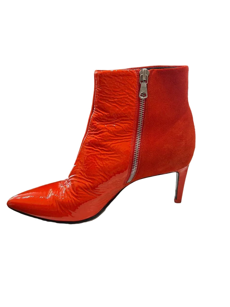 Rag & Bone Orange Suede and Patent Leather Ankle Boots-BOOT-38-Orange-Used-Gazelle Fashion and Style