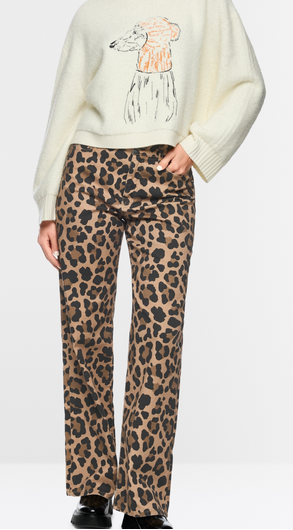 Brand New Marc Cain Wigan Wide Leg High Waisted Leopard Pant-PANTS-2-Leopard-New-Gazelle Fashion and Style