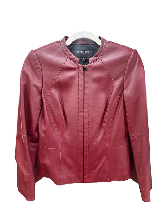 Lafayette 148 New York Leather Jacket-JACKETS-Gazelle Fashion and Style