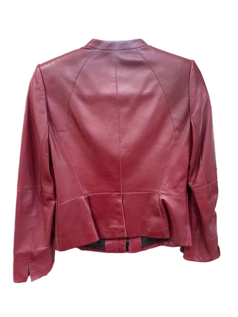 Lafayette 148 New York Leather Jacket-JACKETS-Gazelle Fashion and Style