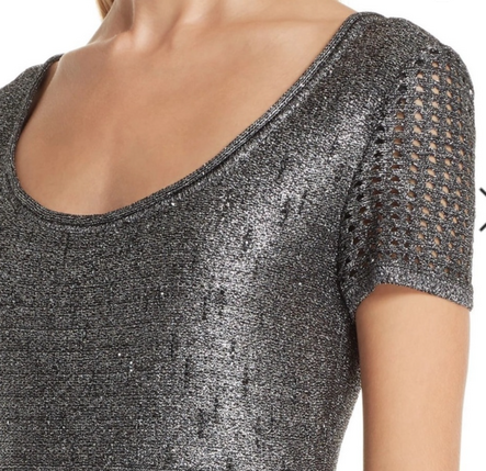 St John Collection Metallic Plaited Mixed Knit Dress-DRESS-Gazelle Fashion and Style