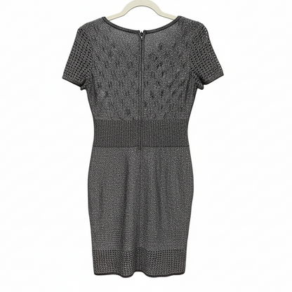 St John Collection Metallic Plaited Mixed Knit Dress-DRESS-Gazelle Fashion and Style