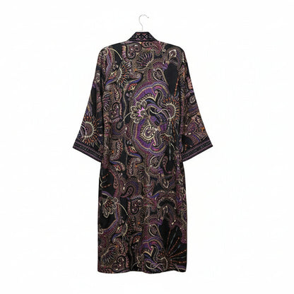 Johnny Was Paisley Kimono with Embroidered Trim-TOPS-Gazelle Fashion and Style