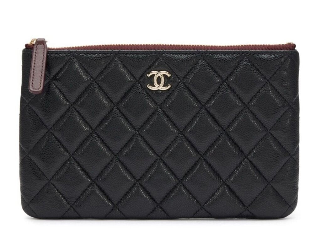 Chanel Black Quilted Leather Clutch-HANDBAGS-black-Used-Gazelle Fashion and Style