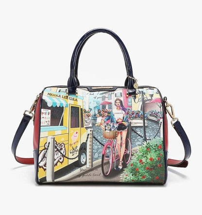 Nicole Lee USA Handbag with Colorful Print-HANDBAGS-multicolor-Used-Gazelle Fashion and Style