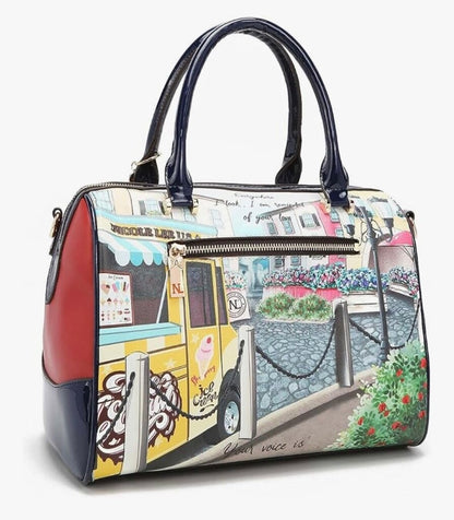 Nicole Lee USA Handbag with Colorful Print-HANDBAGS-Gazelle Fashion and Style