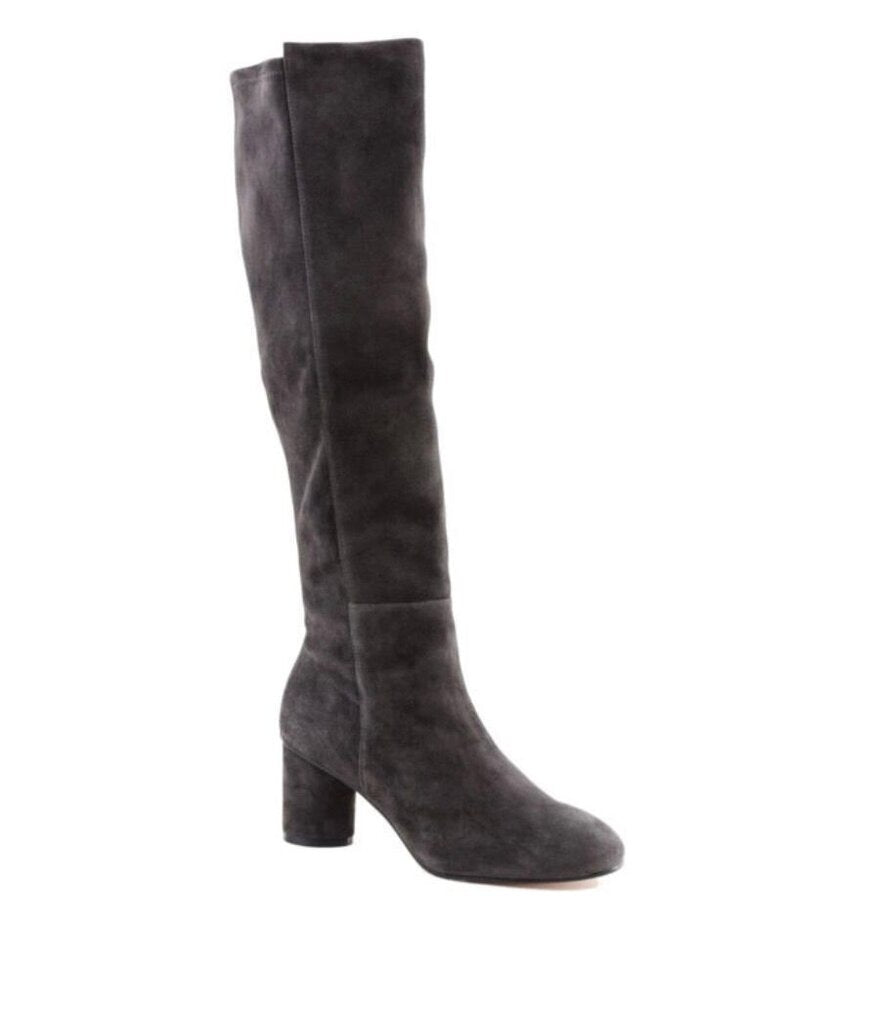 Stuart Weitzman Gray Over-the-Knee Block Heel Boots-SHOES-8-gray-Used-Gazelle Fashion and Style