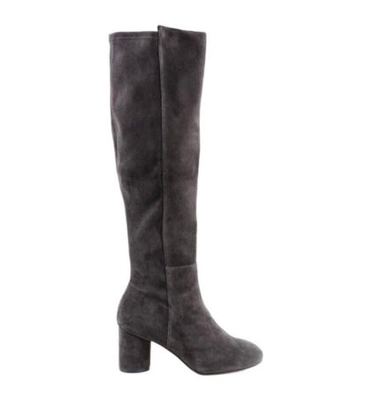 Stuart Weitzman Gray Over-the-Knee Block Heel Boots-SHOES-Gazelle Fashion and Style