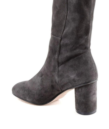 Stuart Weitzman Gray Over-the-Knee Block Heel Boots-SHOES-Gazelle Fashion and Style