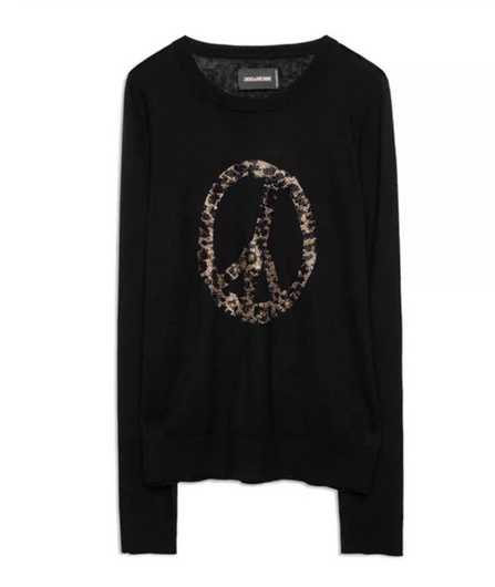 Zadig & Voltaire Miss Peace Embellished Cashmere Sweater-SWEATERS-Gazelle Fashion and Style