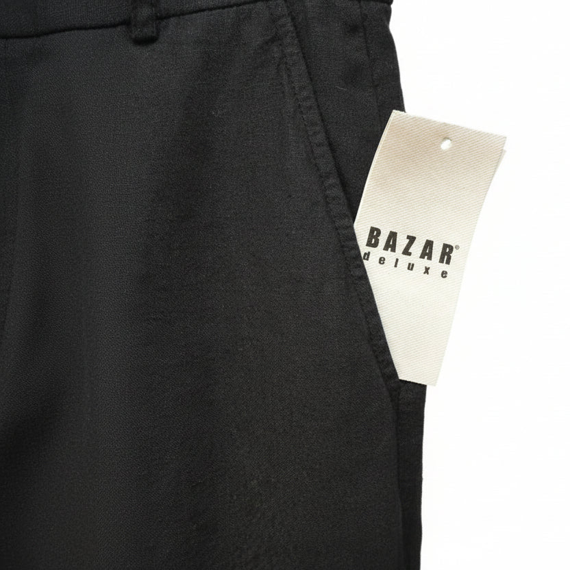 Bazar Deluxe Black Wide Leg Pants with Floral Embroidery-PANTS-Gazelle Fashion and Style