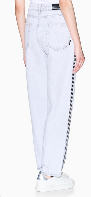 Armani Exchange Carrot Fit Jeans in Rigid Denim with Studs-PANTS-Gazelle Fashion and Style