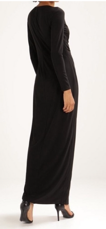 Ralph Lauren Elegant Long Sleeve Black Dress with Brooch $120-DRESS-Gazelle Fashion and Style
