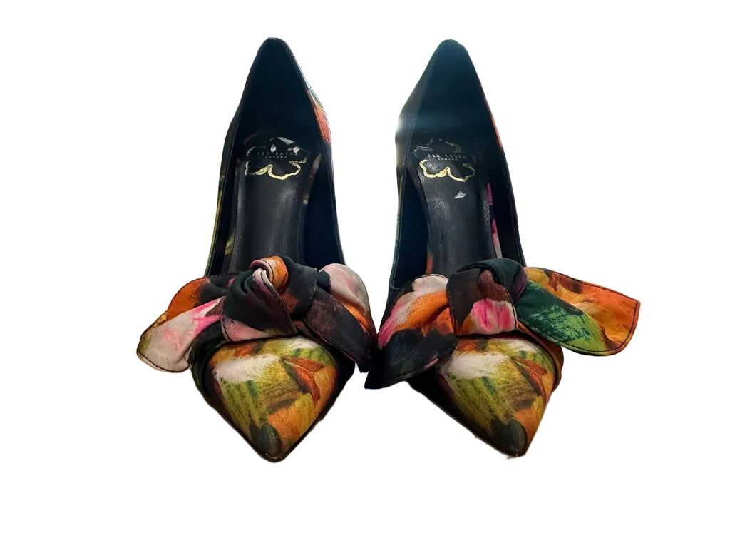 Ted Baker Women's Ryoh Pointed Toe Bow Accent Art Print High Heel Pumps-SHOES-Gazelle Fashion and Style