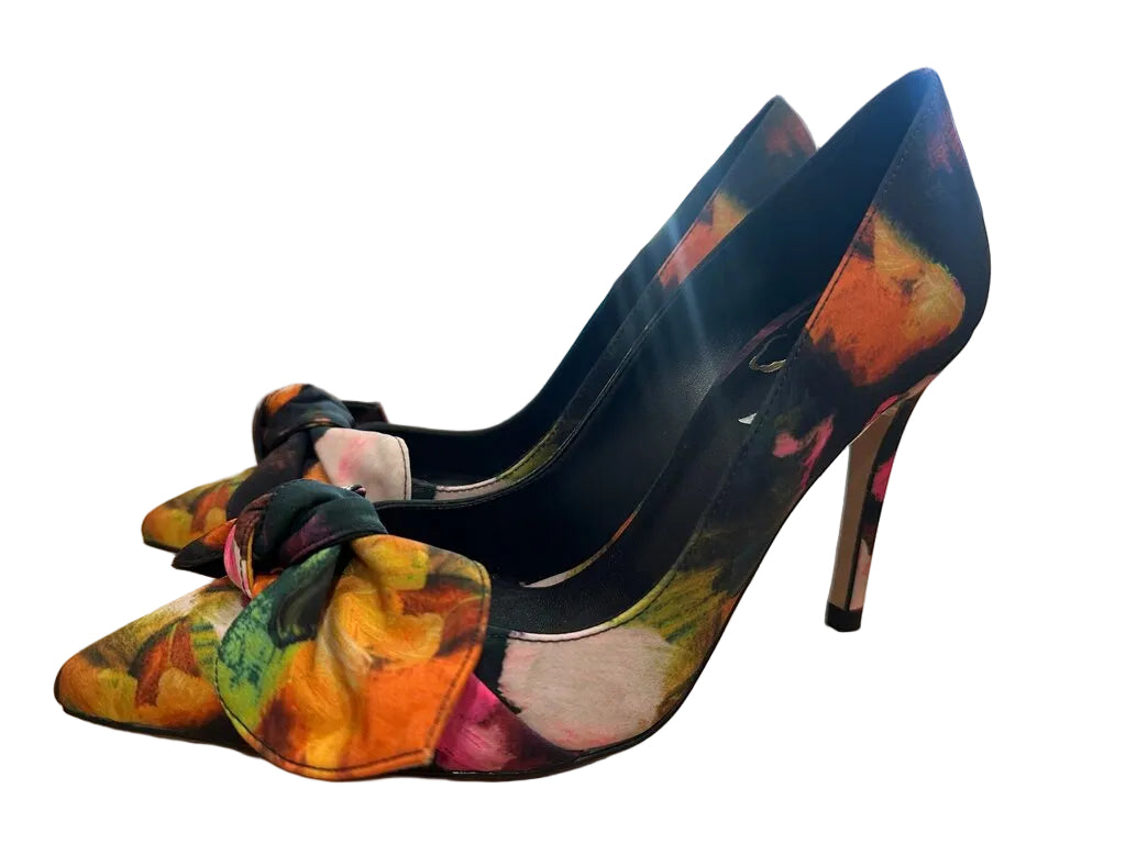 Ted Baker Women's Ryoh Pointed Toe Bow Accent Art Print High Heel Pumps-SHOES-Gazelle Fashion and Style