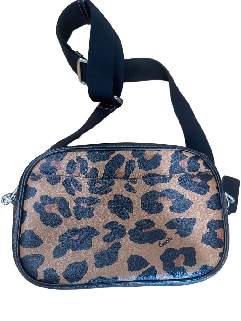 Jamie Camera Bag in Signature Canvas with Leopard Print-HANDBAGS-Gazelle Fashion and Style