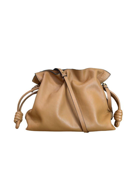Loewe Flamenco Clutch in Tan Leather