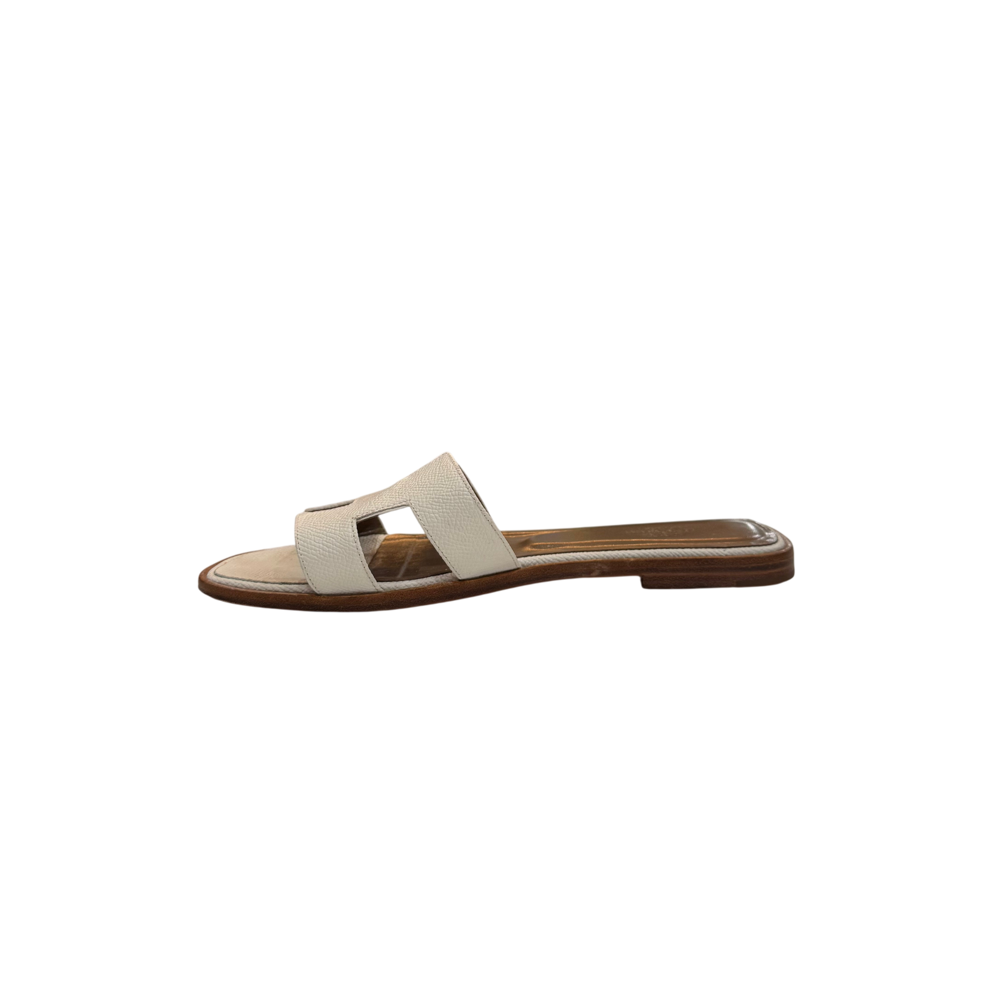 Classic Hermes Oran Calfskin Leather-SANDAL-Gazelle Fashion and Style