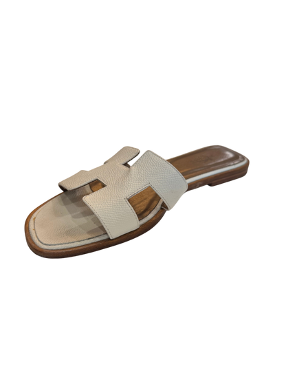 Classic Hermes Oran Calfskin Leather-SANDAL-Gazelle Fashion and Style