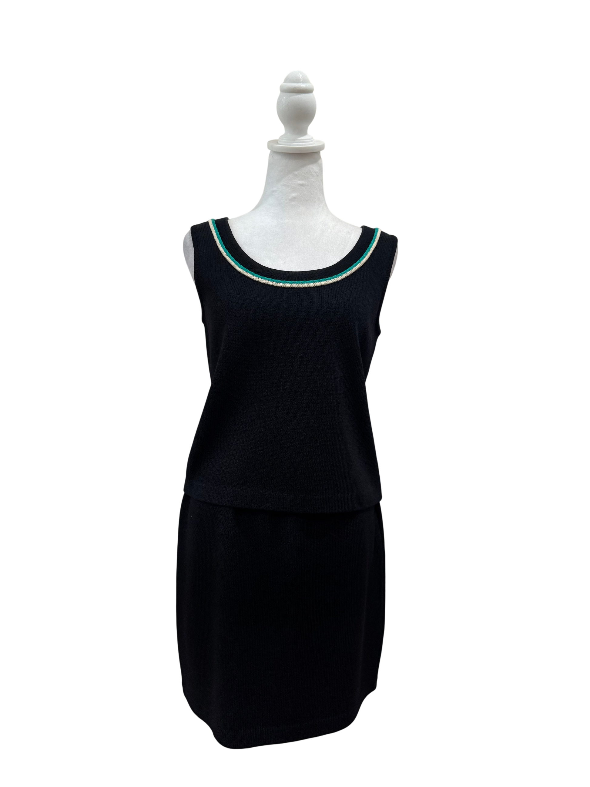 St. John Collection Black Top and Skirt Set-SETS-small-black-New-Gazelle Fashion and Style