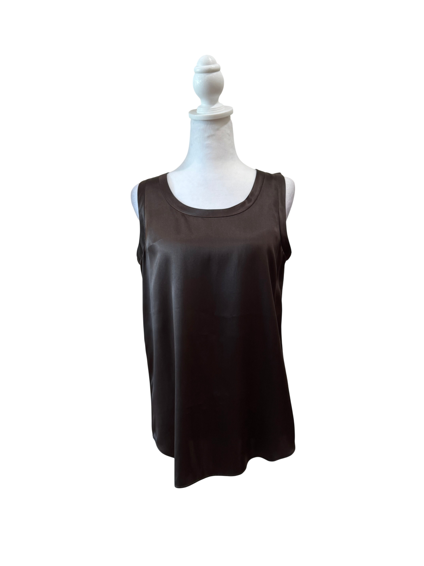 Lafayette 148 100% Silk Sleeveless Top-Tops-S-brown-Excellent-Gazelle Fashion and Style