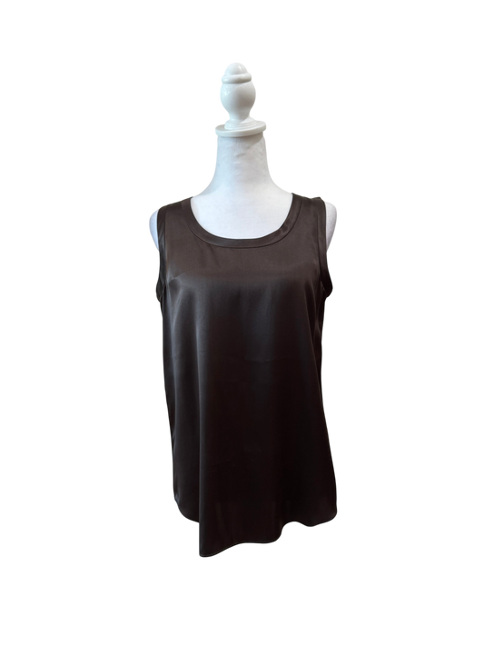 Lafayette 148 100% Silk Sleeveless Top-Tops-S-brown-Excellent-Gazelle Fashion and Style