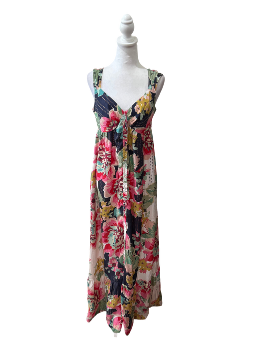 Johnny Was 100% Silk Floral Maxi Dress