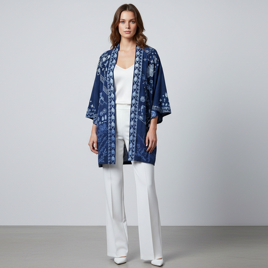 Johnny Was Linen kimono-TOPS-Gazelle Fashion and Style