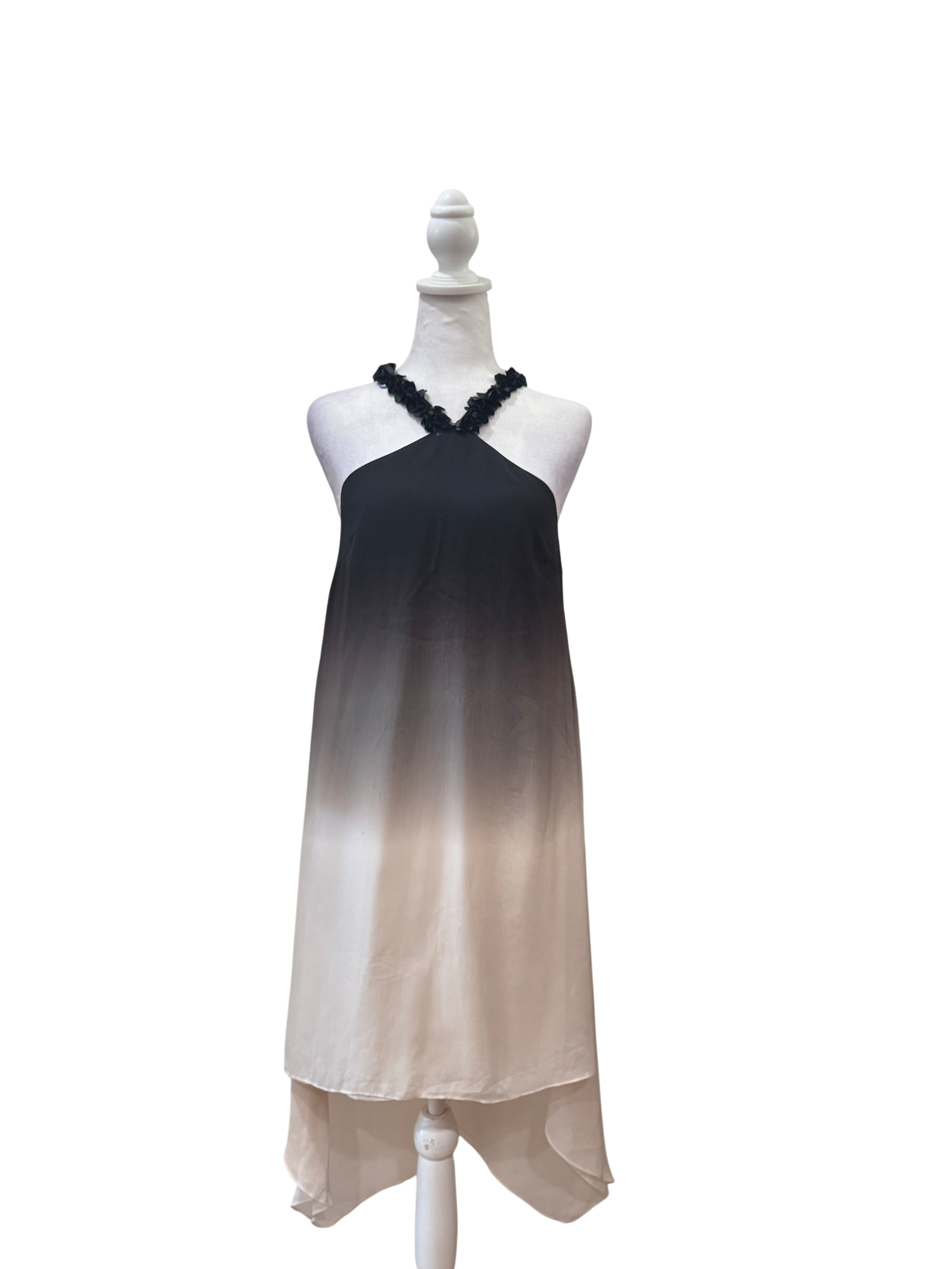 Halston Heritage Embellished Ombre Halter Dress-DRESS-Gazelle Fashion and Style