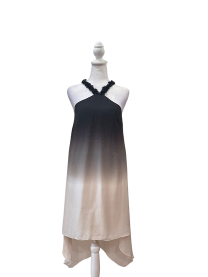 Halston Heritage Embellished Ombre Halter Dress-DRESS-Gazelle Fashion and Style