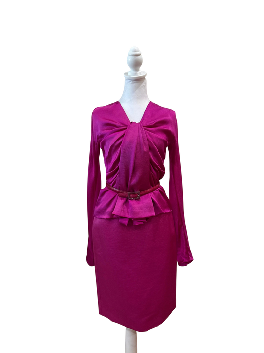 Christian Dior Pink Draped Top and skirt-SETS-Gazelle Fashion and Style