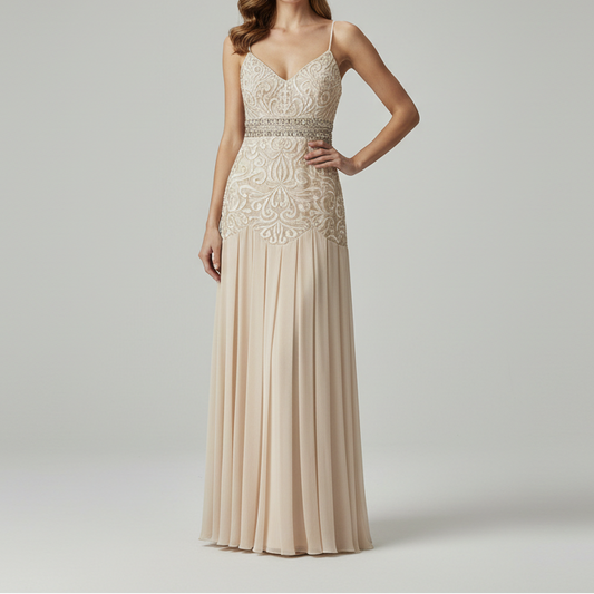 Sue Wong Strappy Beaded Dress